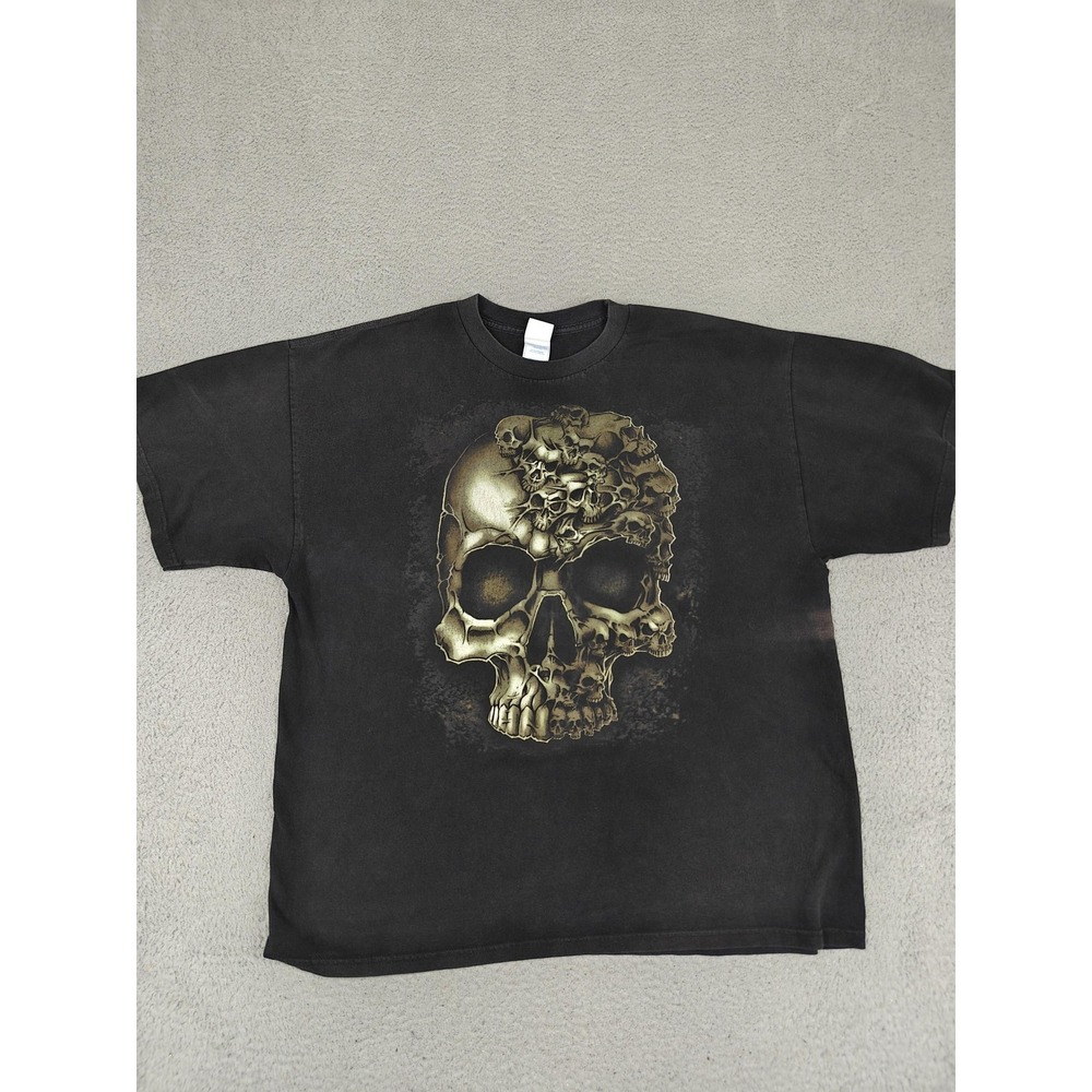 Vintage Tennessee River Shirt Mens 2XL Black Skull Graphic Gothic Horror 2000s‎